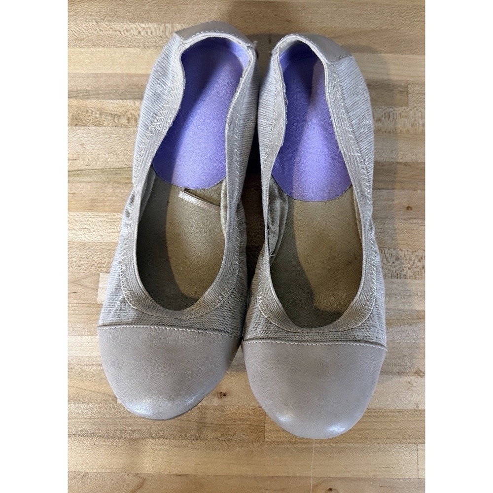 Kim Rogers Womens Taupe Beige Ballet Flats Slip On Cap Toe Casual Shoes Size 10